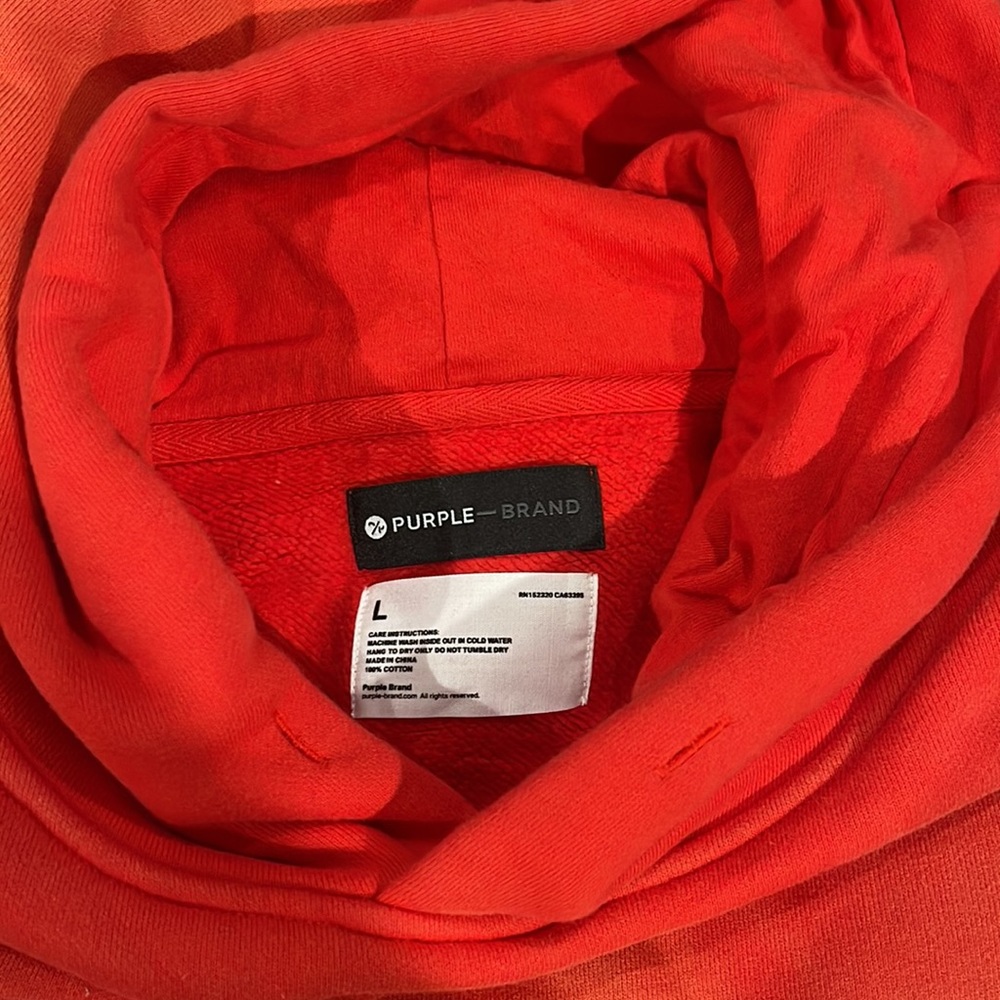 Purple brand P401 oversized hoodie - new world in fiery red - Picture 4 of 4